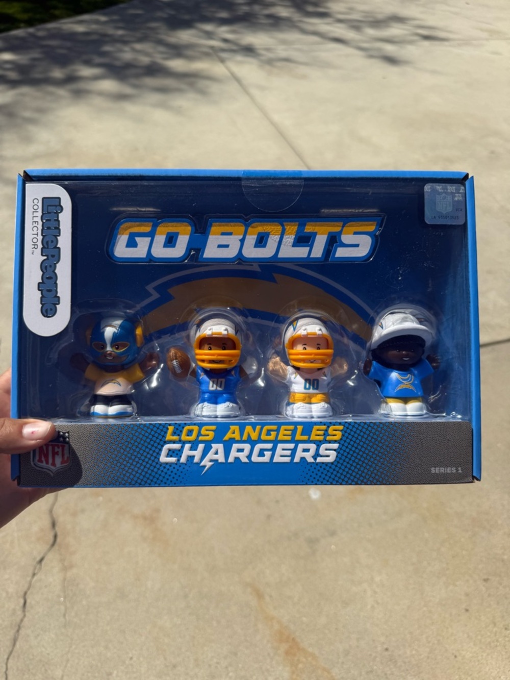 Go Bolts Los Angeles Chargers Collectible Little People Set - Blue & Gold